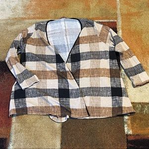 Tan and Black Open Cardigan